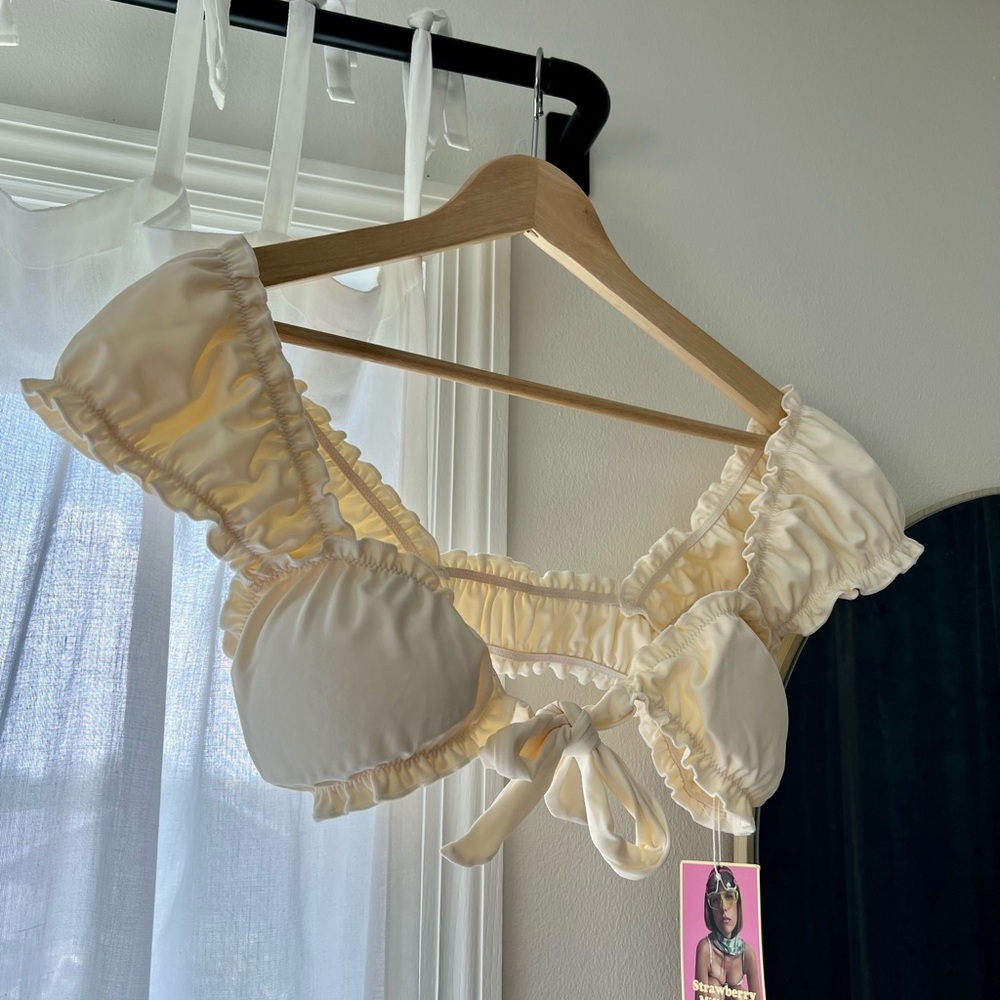 Strawberry Milk Mob Cream Bikini Top